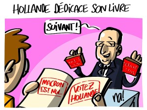 Hollande dédicace son livre