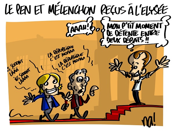Le dessin du jour (humour en images) - Page 23 2435_le_pen_et_m%C3%A9lenchon_re%C3%A7us_%C3%A0_l%C3%A9lys%C3%A9e