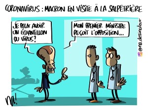 Coronavirus : Macron en visite à la salpêtrière