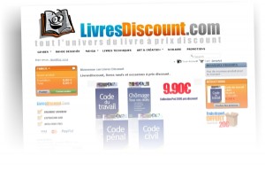 Livres discount : logo dessiné