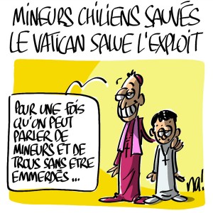 Nactualités : mineurs chiliens sauvés, le Vatican salue l’exploit