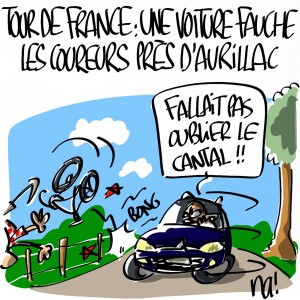 Nactualités : Tour de France, une voiture fauche des coureurs près d’Aurillac