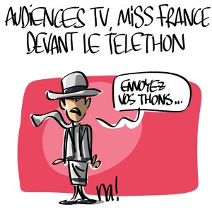 Nactualités : audiences TV, Miss France devant le Téléthon