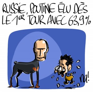 Nactualités : Russie, Poutine élu dès le 1er tour avec 63,9% des voix