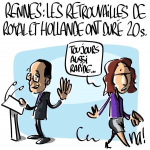 Nactualités : meeting PS de Rennes, les retrouvailles de Ségolène Royal et François Hollande ont duré 20 secondes