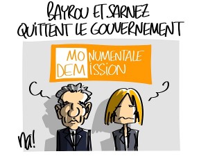 Bayrou et Sarnez quittent le gouvernement