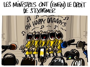 Sortie du conseil des ministres