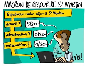Macron de retour de St Martin