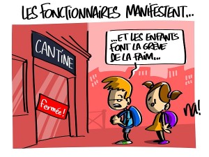 Les fonctionnaires manifestent…