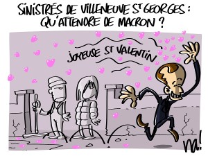 Macron et les inondés de Villeneuve St Georges