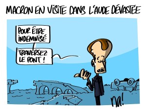 Macron en visite dans l’Aude dévastée