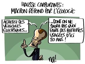 Hausse carburants : Macron répond par l’écologie