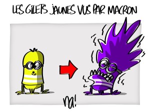 Les gilets jaunes vus par Macron