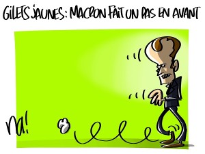 Gilets jaunes, Macron fait un pas en avant