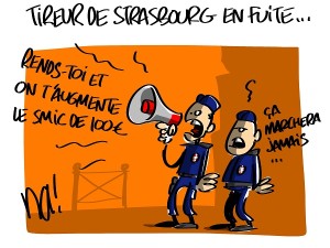 Le tireur de Strasbourg en fuite