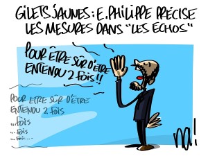 Gilets jaunes, Edouard Philippe précise les mesures dans « les échos »