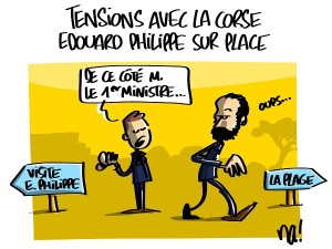 Tensions avec la Corse, Edouard Philippe sur place