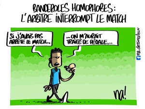 Banderoles homophobes, l’arbitre interrompt le match