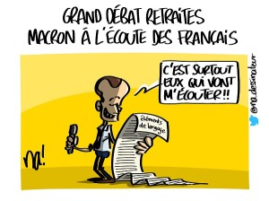 Grand débat retaites, Macron à l’écoute des Français