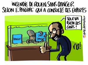 Incendie de Rouen sans danger selon Edouard Philippe