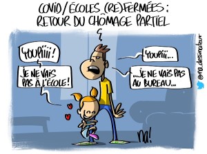 Covid – écoles refermées, retour du chômage partiel