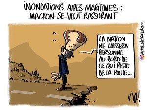 Inondations Alpes-Maritimes, Macron se veut rassurant