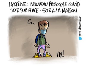 Nouveau protocole covid lycéen : 50% sur place 50% à la maison