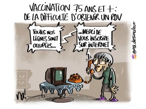 vaccination 75 ans et plus, de la difficulté d’obtenir un RDV