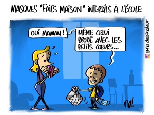 Les masques « faits maison » désormais interdits à l’école