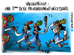 Vaccin Pfizer, une 3ème dose probablement nécessaire