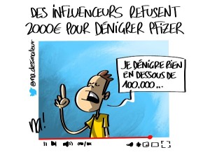 Des influenceurs refusent 2000€ pour dénigrer le vaccin Pfizer